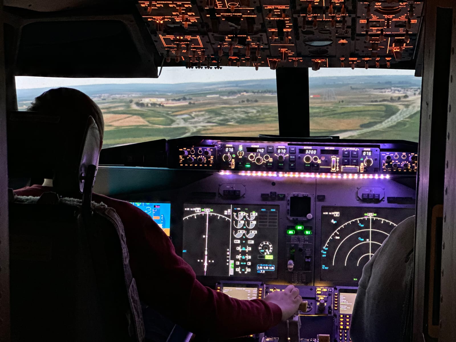 Oliver at a jet simulator
