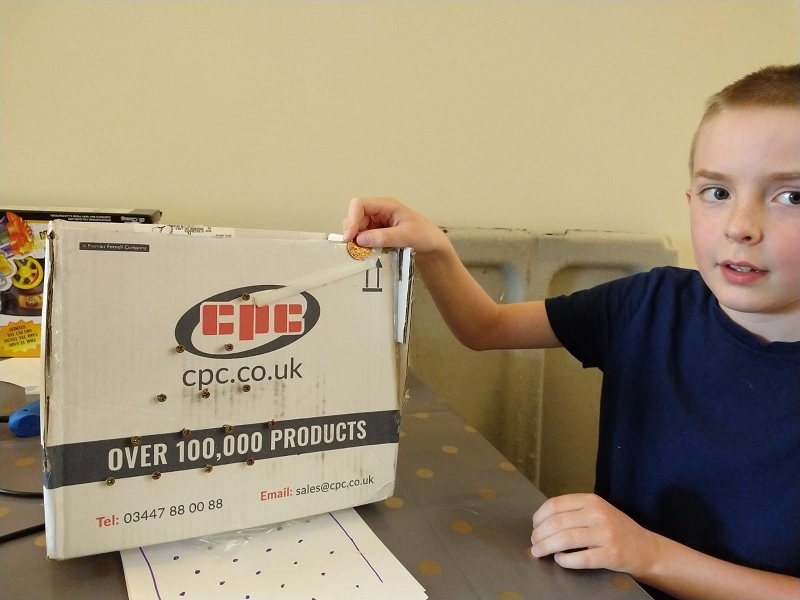 Oliver next to a prototype